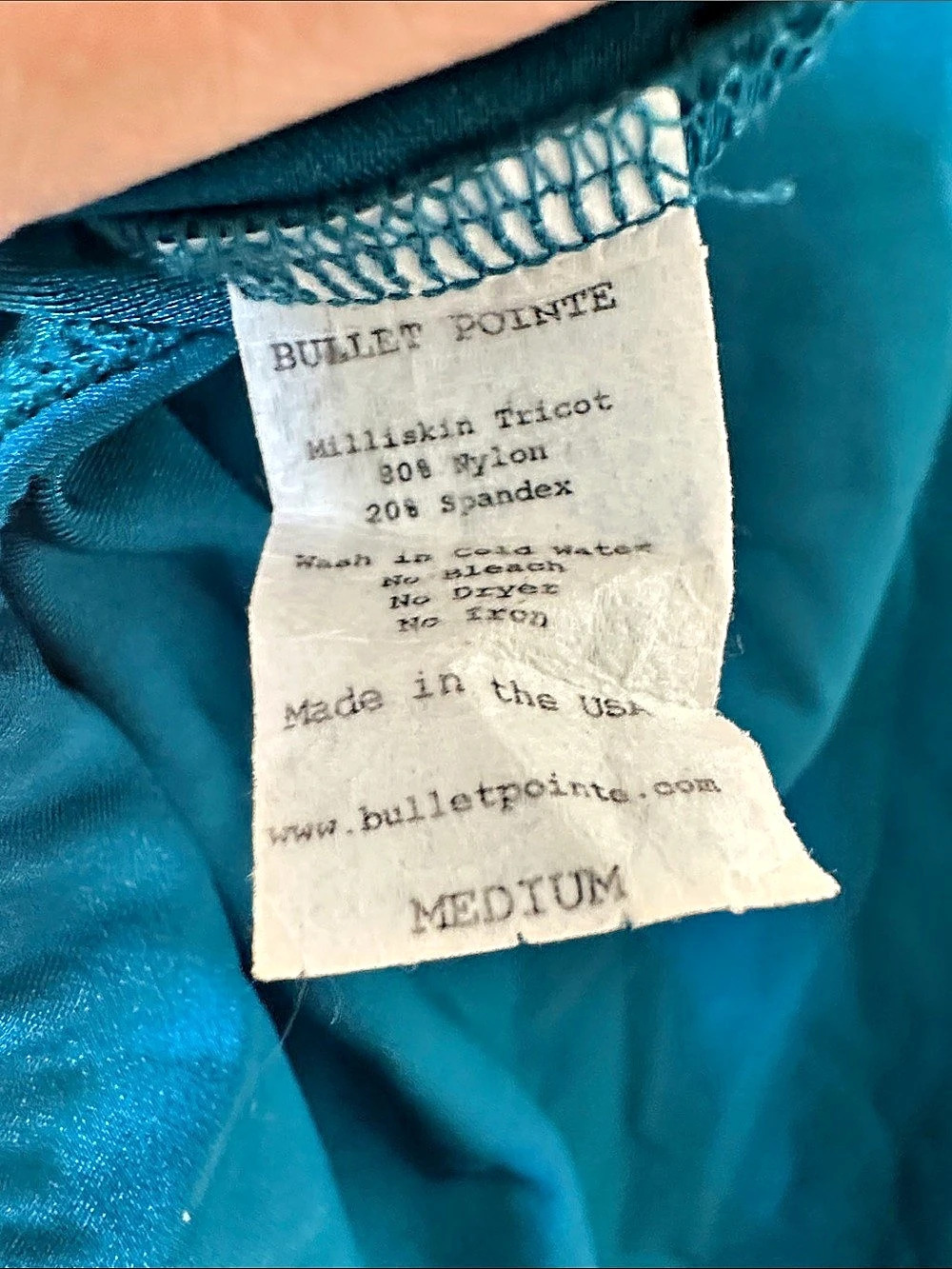 Bullet Pointe Velvet Trim ballet Leotard Blue Medium - Picture 4 of 4
